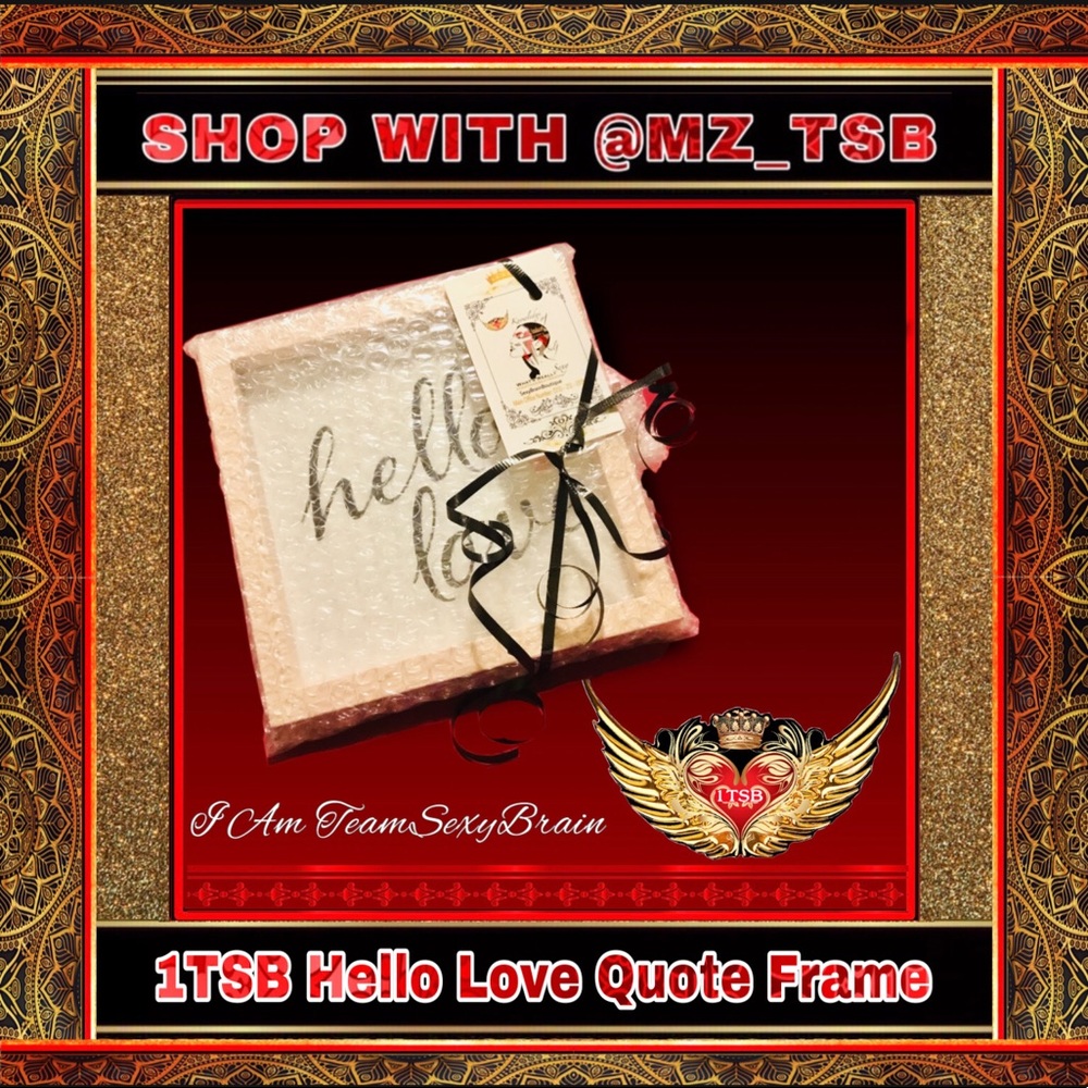 🆕 1TSB HELLO LOVE QUOTE FRAME / NEW NEVER USED / PROP OR HANG / TEAMSEXYBRAIN 🌸🛍